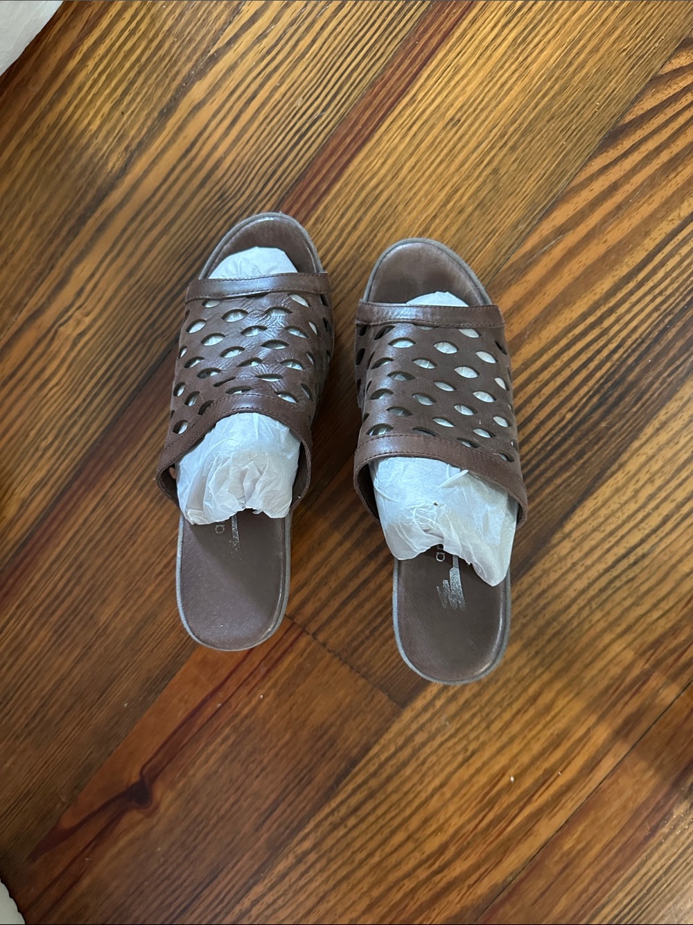 Antelope Brown Perforated Slide Mules